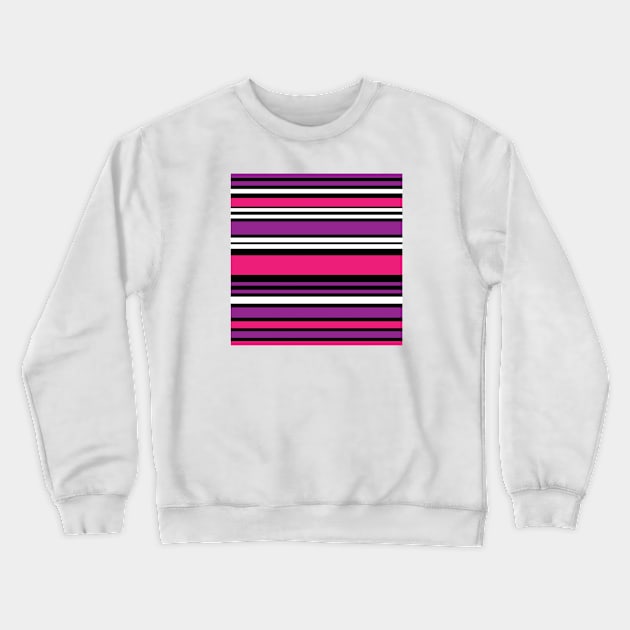 Purple & Pink Stripes Crewneck Sweatshirt by StripePatterns